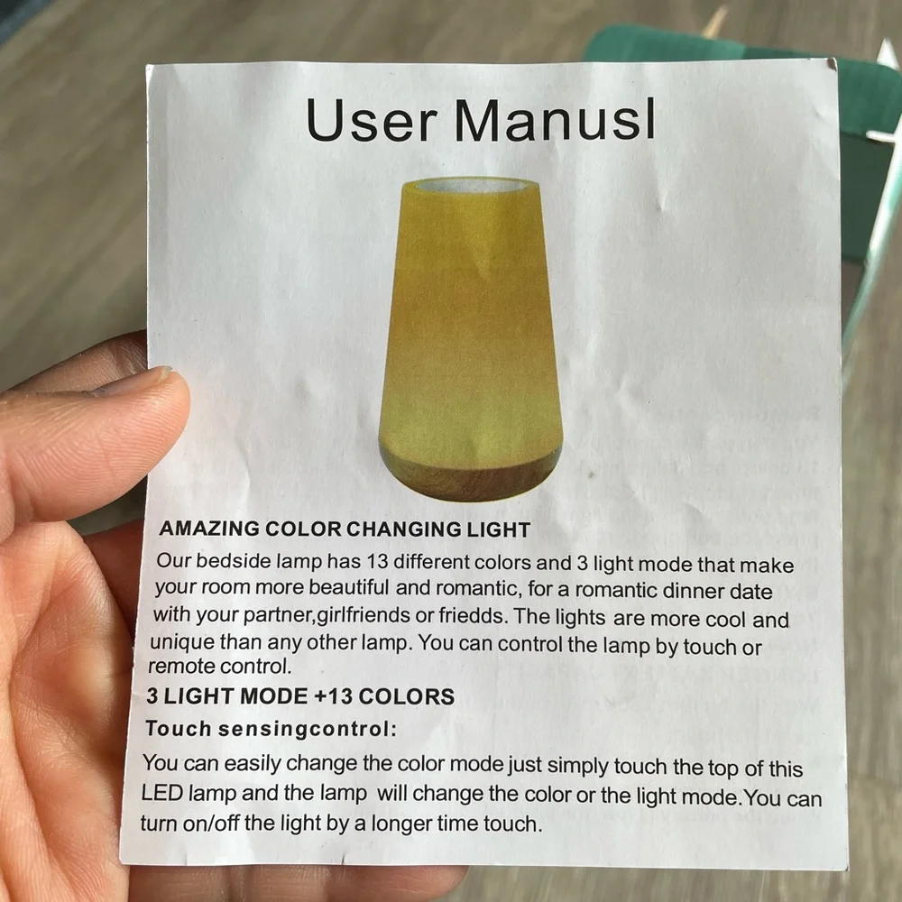New LED Night Light, Bedside Table Lamp Color Changing Remote Control USB